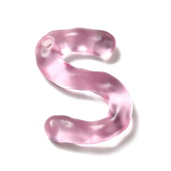 Letter S Transparente Harz-Alphabet-Anhänger, Brief Reize, letter.s, 41~45x33~52.5x8 mm, Bohrung: 3.5 mm