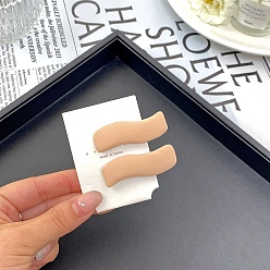 Персиковый Слойка Волнообразные заколки для волос из ткани и железа для женщин и девочек, с пластиковой имитацией жемчуга, розовые, 50x15 мм