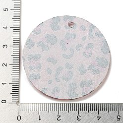 Pink Mother's Day Opaque Acrylic Pendants, Flat Round with Word, Pink, 45x3mm, Hole: 3.5mm