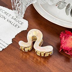 Античный Белый Ацетат целлюлозы с заколками для волос с железными когтями, аксессуары для волос для женщин и девочек, геометрический, старинный белый, 69 мм