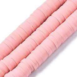 Pink Плоские круглые бусины из глины ручной работы полимерные, диск хейши бусины для гавайских серег браслет ожерелья ювелирных изделий, розовые, 10 мм