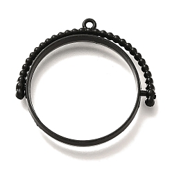 Черный Подвесные подвески из сплава, для diy уф смолы, эпоксидная смола, без кадмия, без никеля и без свинца, плоско-круглые, чёрные, 32x32.5x3.5 мм, отверстие : 1.4 мм