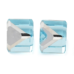 Бледно-бирюзовый K9 стеклянные имитации австрийских хрустальных бусин, без отверстия , квадратный, бледные бирюзовая, 8x8x8 мм