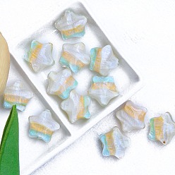 Белый Двухцветные прозрачные акриловые бусины, звезда, белые, 21x16 мм