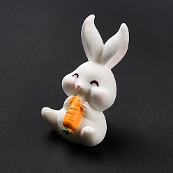 Orange Opaque Resin Cabochons, Rabbit with Carrot, Orange, 40.5x23x23.5mm