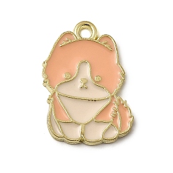 Cat Shape Золотили эмали сплава подвески, прелести животных, форма кошки, 22x16x1.5 мм, отверстие : 1.8 мм