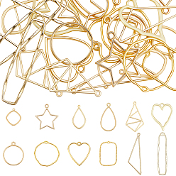 (52) Непрозрачная лаванда 48 шт 12 стили подвески из цинкового сплава в тибетском стиле, полая геометрическая форма, разноцветные, 22.5~60.5x14~35x1.5~3 мм, отверстие : 1~4.5 мм, 4 шт / стиль