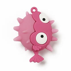 Фламинго Пластиковые большие подвески из пвх, рыба-шар, фламинго, 55x44.5x20 мм, отверстие : 3 мм