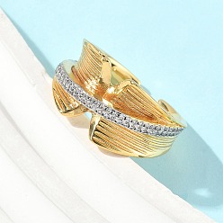 Настоящее золото 18K Латунные микро проложить манжеты кольца кубического циркония, двухцветное кольцо в форме сердца, реальный 18 k позолоченный, 13 мм