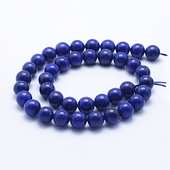 Lapis Lazuli Natural Lapis Lazuli Beads Strands, Grade AA, Round, 10mm, Hole: 1mm, about 39pcs/strand, 15.7 inch(40cm)
