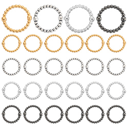 (52) Непрозрачная лаванда 100шт 4 цвета сплава бусины рамка, круглые кольца, разноцветные, 11~14.5x11.5~14x3 мм, отверстие : 1~1.5 мм, 25 шт / цвет