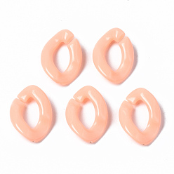 Легкий Лосось Непрозрачные акриловые соединительные кольца, разъемы для быстрой связи, для изготовления бордюрных цепей, овальные, светлый померанцевый, 16.5x11.5x3.5 мм, внутренний диаметр: 4.5x9 мм, Около 2250 шт / 500 г