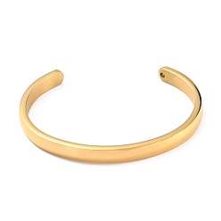 Золотой Ионное покрытие (ip) 304 браслеты-манжеты из нержавеющей стали, золотые, внутренний диаметр: 1-3/4 ~2-3/8 дюйм (4.3~6 см)