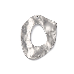 Античное Серебро 304 подвески из нержавеющей стали, , шарм неправильной овальной формы, античное серебро, 32x24x1.5~2 мм, отверстие : 1.5 мм