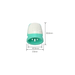 Turquoise Silicone & Plastic Finger Covers, for Sewing Tools, Turquoise, 30.6x23mm