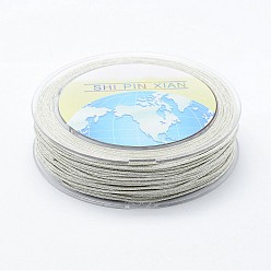 Silbern Silberfarbig Polyesterfaden, Metallfaden für die Schmuckherstellung, Silbern Silberfarbig, 1 mm, ca. 32.8 Yards (30 m)/Rolle