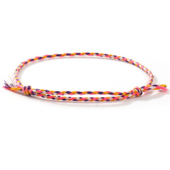 (52) Непрозрачная лаванда Плетеные браслеты из хлопкового шнура в стиле бохо, двухслойные браслеты для женщин, внутренний диаметр: 11 дюйм (28 см)