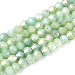 Темный Морско-зеленый Нити из окрашенных стеклянных бусин с эффектом омбре, двухконусные, темно-зеленый, 4.2~4.9x3.9 мм, отверстие : 0.8 мм, около 80~81 шт / нитка, 11.97~12.13'' (30.4~30.8 см)