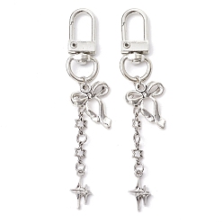 Античное Серебро Украшения из тибетского сплава, bowknot & star, античное серебро, 8.5 см, 2 шт / комплект