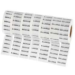 Couleur Mélangete 7 rouleaux 7 styles étiquettes autocollantes de taille de vêtements en plastique, autocollants adhésifs, pour les vêtements t-shirts, couleur mixte, 127x32mm, 250pcs / roll