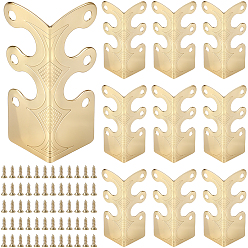 Золотой 16шт. железный уголок-протектор, Защитные кромки для ящика с мебелью, с винтом 96 шт., золотые, 48.5x25.5x12.5 мм