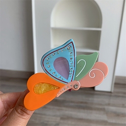 Оранжевый Зажимы для когтей из ацетата целлюлозы (смолы), бабочка, аксессуары для волос для женщин и девочек, оранжевые, 87x45 мм