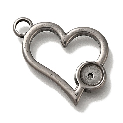 Сердце 304 Настройки горный хрусталь из нержавеющей стали кулон, сердце, пригодный для стразов 4 мм, 18x19x1.8 мм, отверстие : 2 мм