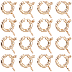 Real 18K Gold Plated 20Pcs Brass Spring Ring Clasps, Rack Plating, Nickel Free, Real 18K Gold Plated, 10x8x2mm, Hole: 1.6mm