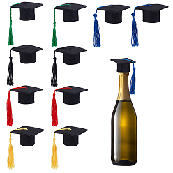 (52) Непрозрачная лаванда 20шт 5 цвета мини-шляпа для выпускников из фетра с кисточками, Топпер для бутылки для выпускного вечера, украшение для стола, разноцветные, 54x54x32 мм, 4 шт / цвет