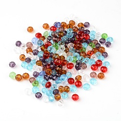 Mixed Color Faceted Rondelle Transparent Glass Beads, Mixed Color, 4x3mm, Hole: 1mm
