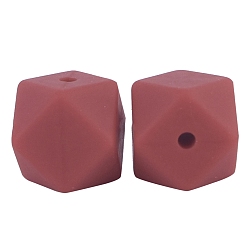 Темно-Красный Восьмиугольные бусины из пищевого силикона, темно-красный, 17 мм