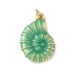 Аквамарин Латунь эмаль подвески, подвеска в виде ракушки, с целью перехода в кольце, без свинца и без кадмия, долговечный, стойки покрытие, реальный 18 k позолоченный, аквамарин, 22x15.5x4 мм, отверстие : 3.4 мм