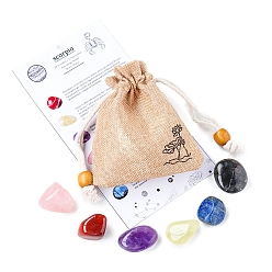 Скорпион Двенадцать созвездий подарочный набор для дня рождения из ткани, с натуральным смешанным драгоценным камнем, Скорпион, 20 мм