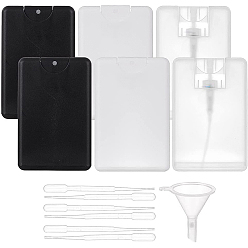 Mixed Color DIY 18 Sets 3 Style Plastic Spray Bottles, with 6Pcs 2ml Disposable Teardrop & 1Pc Mini Transparent Funnel Hopper, Mixed Color, Bottle: 87x55.5x10.5mm, Capacity: 20ml, 18set/bag