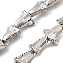 с Платиновым Покрытием Стеклянные бусины с гальваническим покрытием , цветок, с покрытием платиным, 10.5x11x5.5 мм, отверстие : 0.8 мм, около 38 шт / нитка, 15.75'' (40 см)