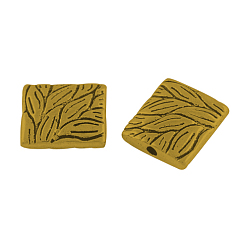 Oro Antiguo Abalorios de aleación de estilo tibetano, Rectángulo, sin plomo y el cadmio, oro antiguo, 10x9x3.5 mm, agujero: 1 mm