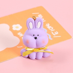 Лиловый Подвески из смолы, кролик, сирень, 55x40 мм