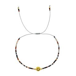 Верблюжий Браслеты из бисера со стеклянными бусинами в виде улыбающегося лица для женщин., регулируемые браслеты шнур, верблюжие