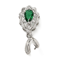 Платина Латунные микро проложить кубического циркония прижимные поручительств, стойки покрытие, долговечный, без свинца и без кадмия, платина, 21 мм