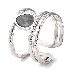 Нержавеющая Сталь Цвет 304 открытая манжета из нержавеющей стали для женщин, с эмалью, слеза, цвет нержавеющей стали, регулируемый