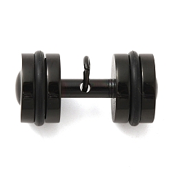 Черный Цвет Металла 304 подвески из нержавеющей стали, с 201 подвесными дужками из нержавеющей стали, гантель, металлический черный , 14x26x5x14 мм, отверстие : 7 мм