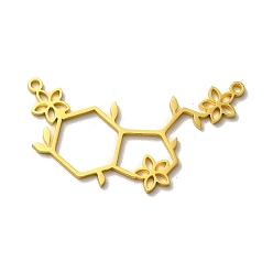 Золотой 201 подвески из нержавеющей стали, очарование молекулярной структуры, золотые, 19x35.5x1 мм, отверстие : 1.2 мм