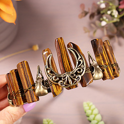 Тигровый глаз Натуральные резинки для волос с тигровым глазом, корона для волос, для женщин девушек, 270x180x30 мм