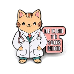 Белый Навахо Эмалевые значки на тему медицины и здоровья, доктор в форме кошки, булавки для лацканов из сплава для одежды рюкзака, чёрные, навахо белый, 38x38 мм