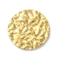 Золотой 304 подвески из нержавеющей стали, , плоский круглый шарм, золотые, 35x37x1.5 мм, отверстие : 1.8 мм