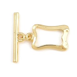 Rectangle Латуни Переключить застежками, без кадмия и без свинца, долговечный, реальный 18 k позолоченный, прямоугольные, 5~19x11.5~22x2 мм, отверстие : 1.6~2 мм