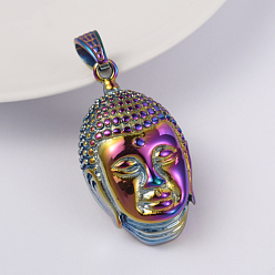 Другой Цвет 316 l хирургические подвески из нержавеющей стали, Голова Будды, 42x24x13 мм, отверстие : 5 мм