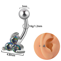 Цветок G23 серьги-гвоздики с изогнутой штангой и черными кубическими цирконами из титана, платина, цветок, Длина стержня: 8мм, штифты : 1.2 мм