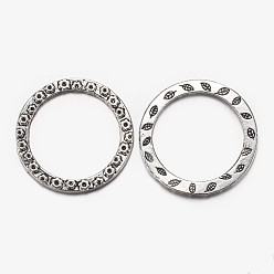 Antique Silver Alloy Linking Rings, Antique Silver, 32x1.8mm, Hole: 24.5mm