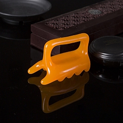 Оранжевый Массажеры из смолы гуаша, ручной массаж шейного отдела позвоночника, оранжевые, 90x50x13 мм